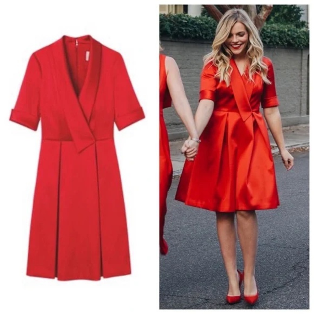 Gal Meets Glam Vibrant Red Fit-and-Flare Dress